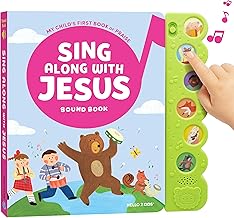 Christian Children's Music Sing Along with Jesus Sound Books - 6 Bible Songs for Kids - Christening, Baptism Gifts for Boys and Girls - Religious Toys, Interactive Music Books for Toddlers - Baby Dedication