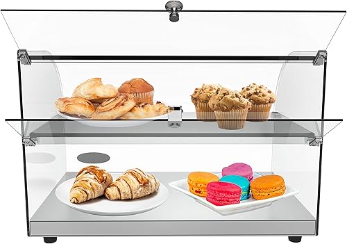 Vista 5 de KoolMore - Vitrina comercial estilo encimera para panadería (22 pulgadas), diseño de vidrio curvado delantero y puerta trasera