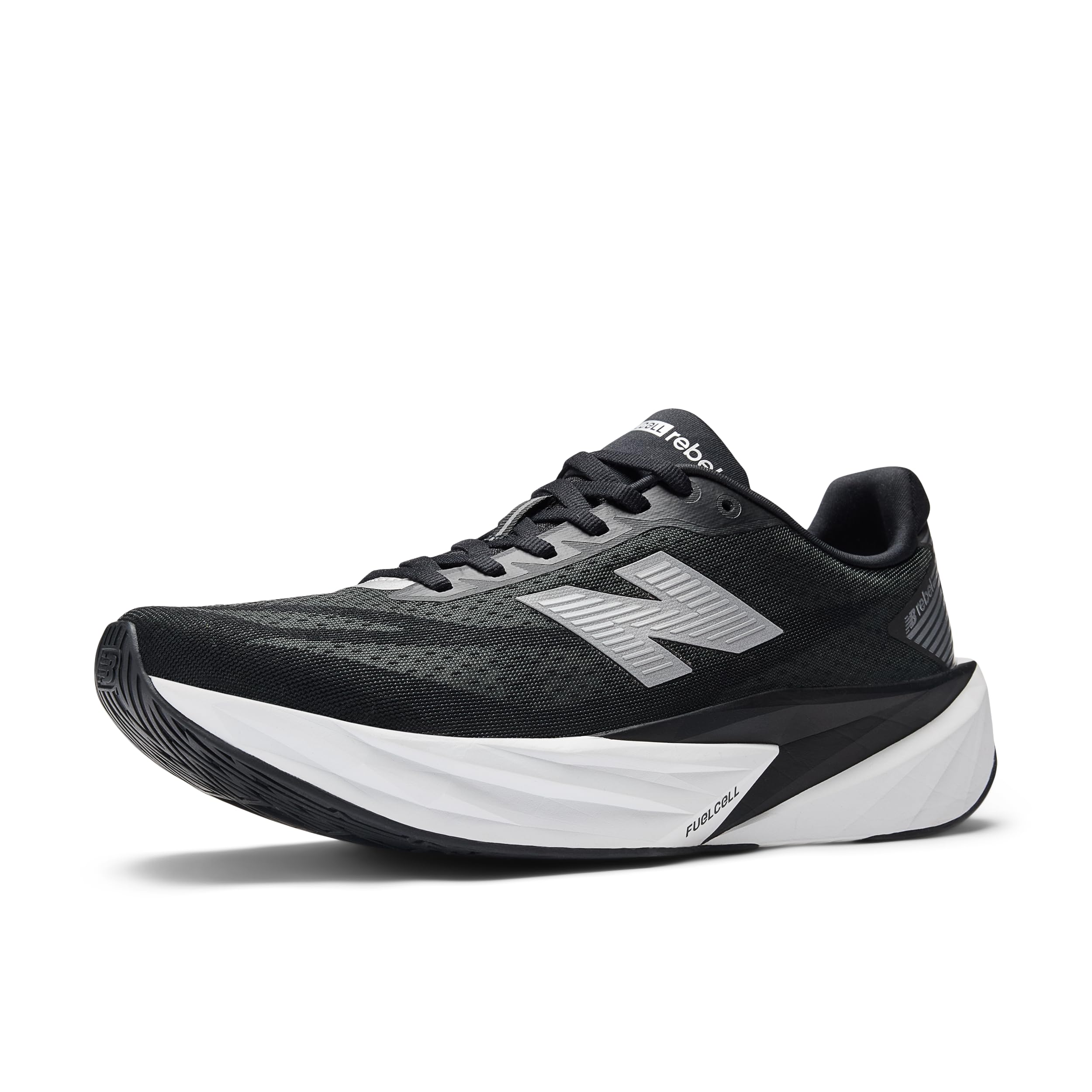 New Balance Fuelcell Rebel V5 mens Running Shoe 42 EU Black/Silver Metallic/White