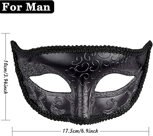 Miniatura 2 de SIQUK Máscaras de máscaras para parejas con palo, máscara veneciana de metal en un palo, máscara de disfraz de Halloween, máscara de Mardi Gras,