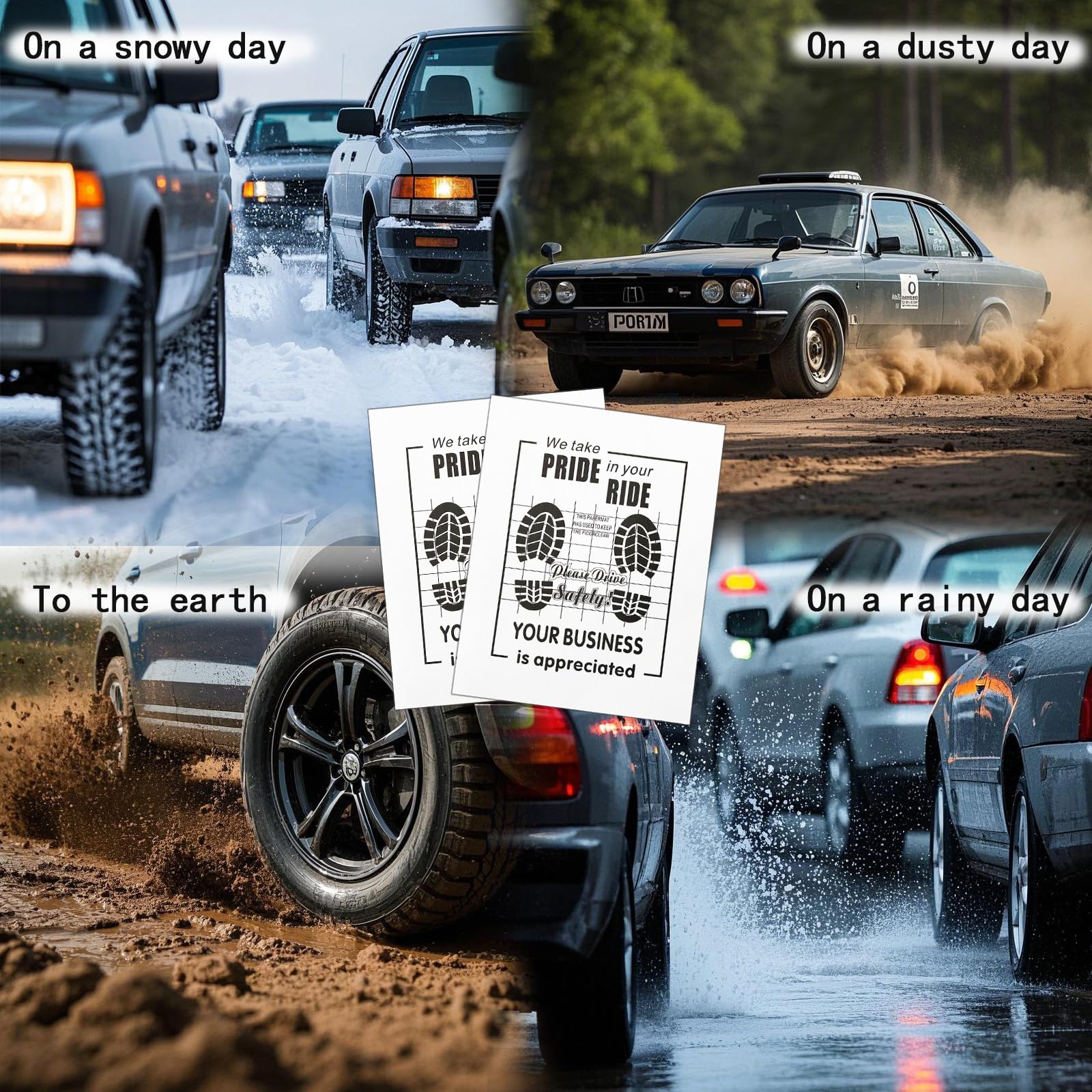 White Car Paper Floor Mats 100Pcs Vehicles Disposable Floor Pads Temporary Cars Floor Protector Automotive Mat Covers Protector — view 3