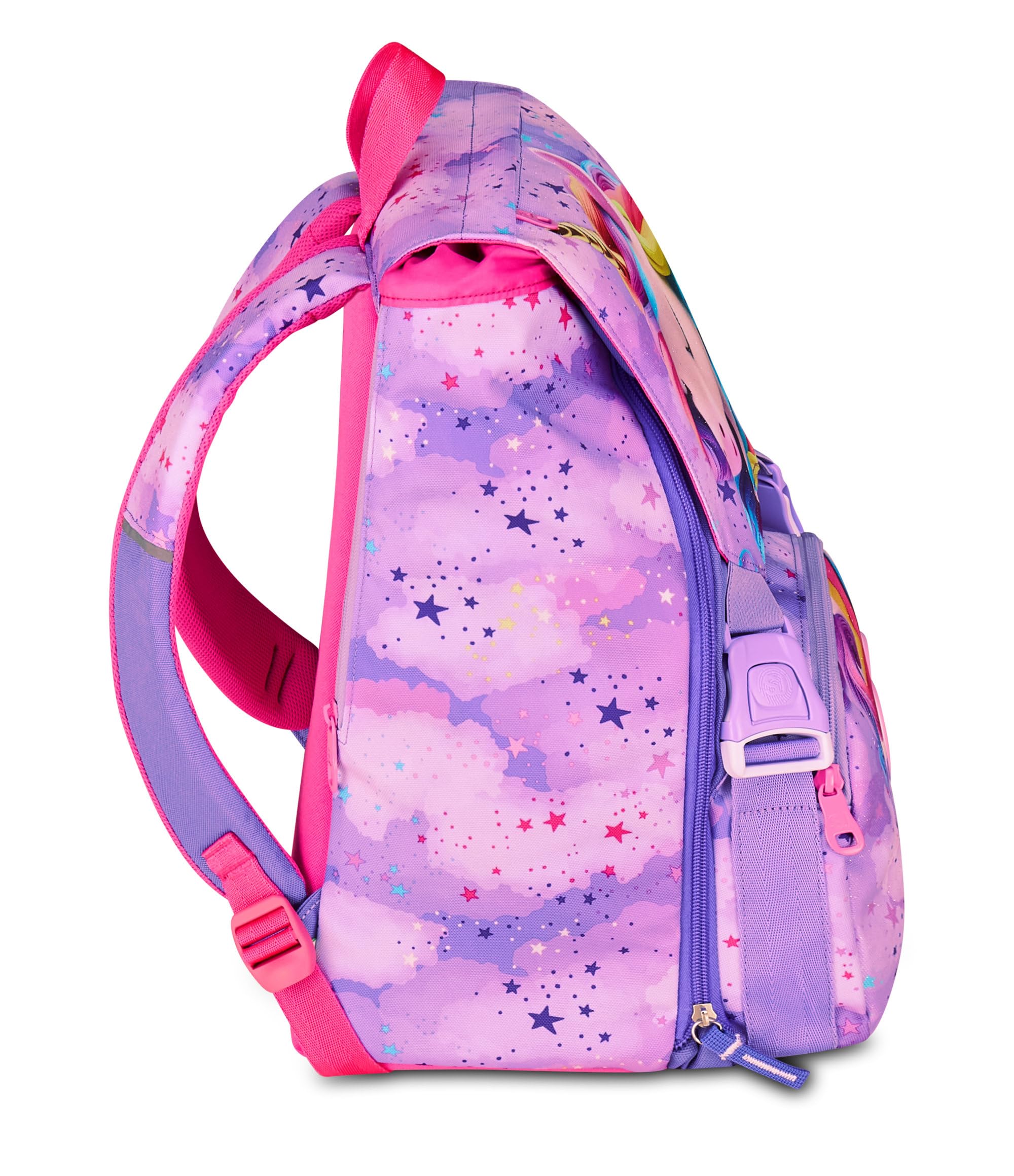 SJ GANG STYLE JAM GANG Zaino Scuola Estensibile Big Unicorn, Viola, Zaino con Divisorio Interno,Unicorno, Tasca Superiore con Ali a Scomparsa, 24 L, Scuola Elementare, Bambina
