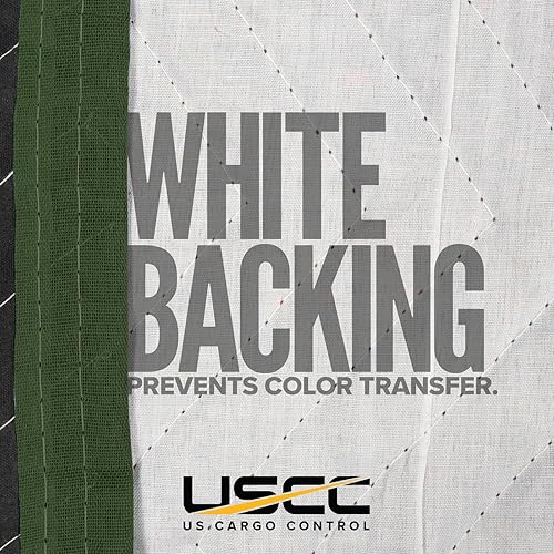 Miniatura 3 de US Cargo Control Funda acolchada resistente para sofá biplaza, 64 x 46 pulgadas, almohadilla negra y verde para mudanzaalmacenamiento, tela de