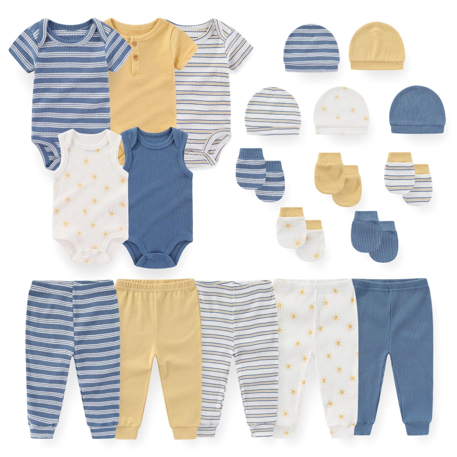 Unisex Baby Boy Girl Bodysuits Sets 20 Pack Cotton Casual New Born Clothes Comfort Infant Outfit Essentials