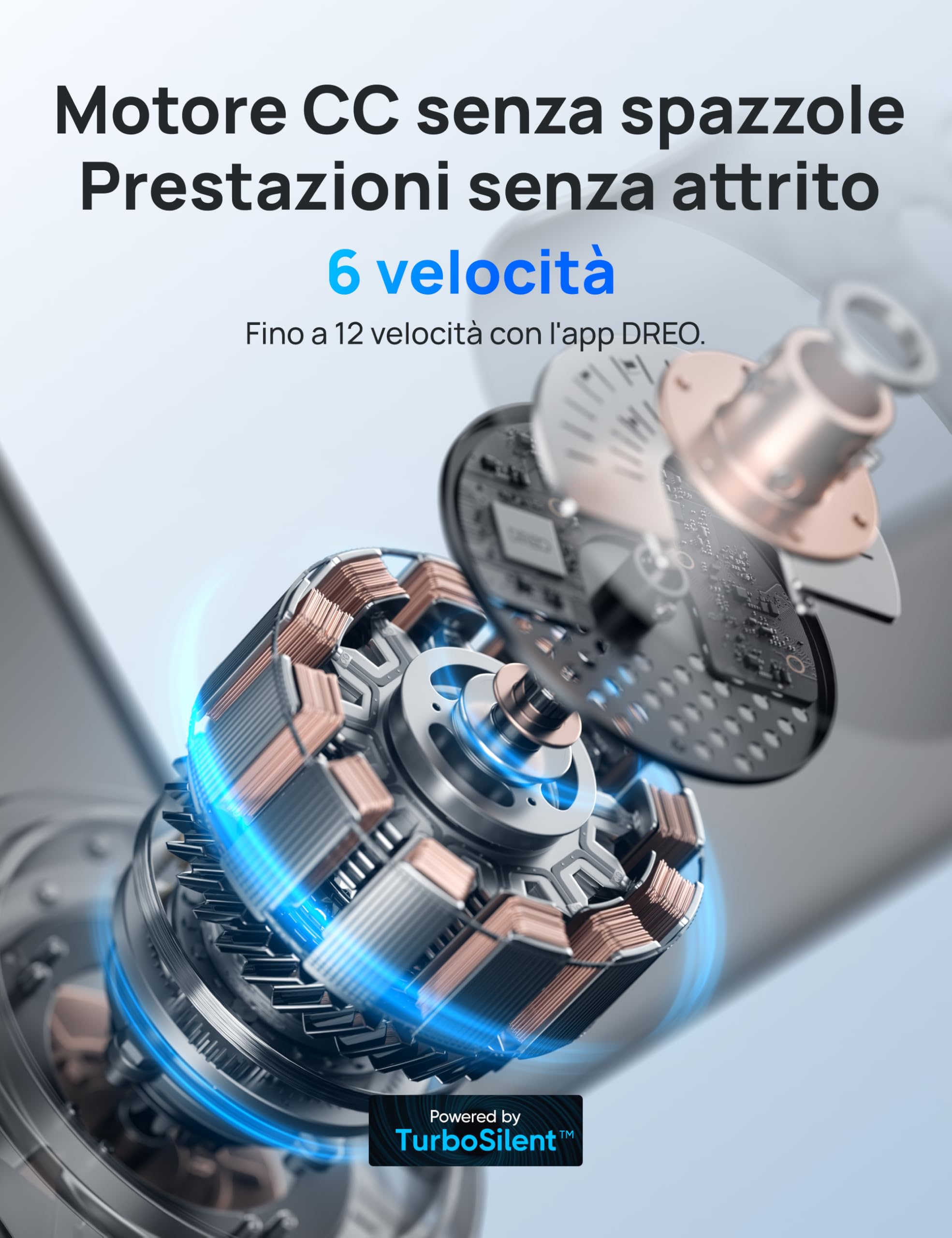 DREO Ventilatore a Soffitto Smart 132 cm, Luce LED con Tonalità Regolabili e Dimmerabile, 12 Velocità, 3 Modalità, Timer 12h, Motore DC Silenzioso, con Telecomando/APP/Alexa