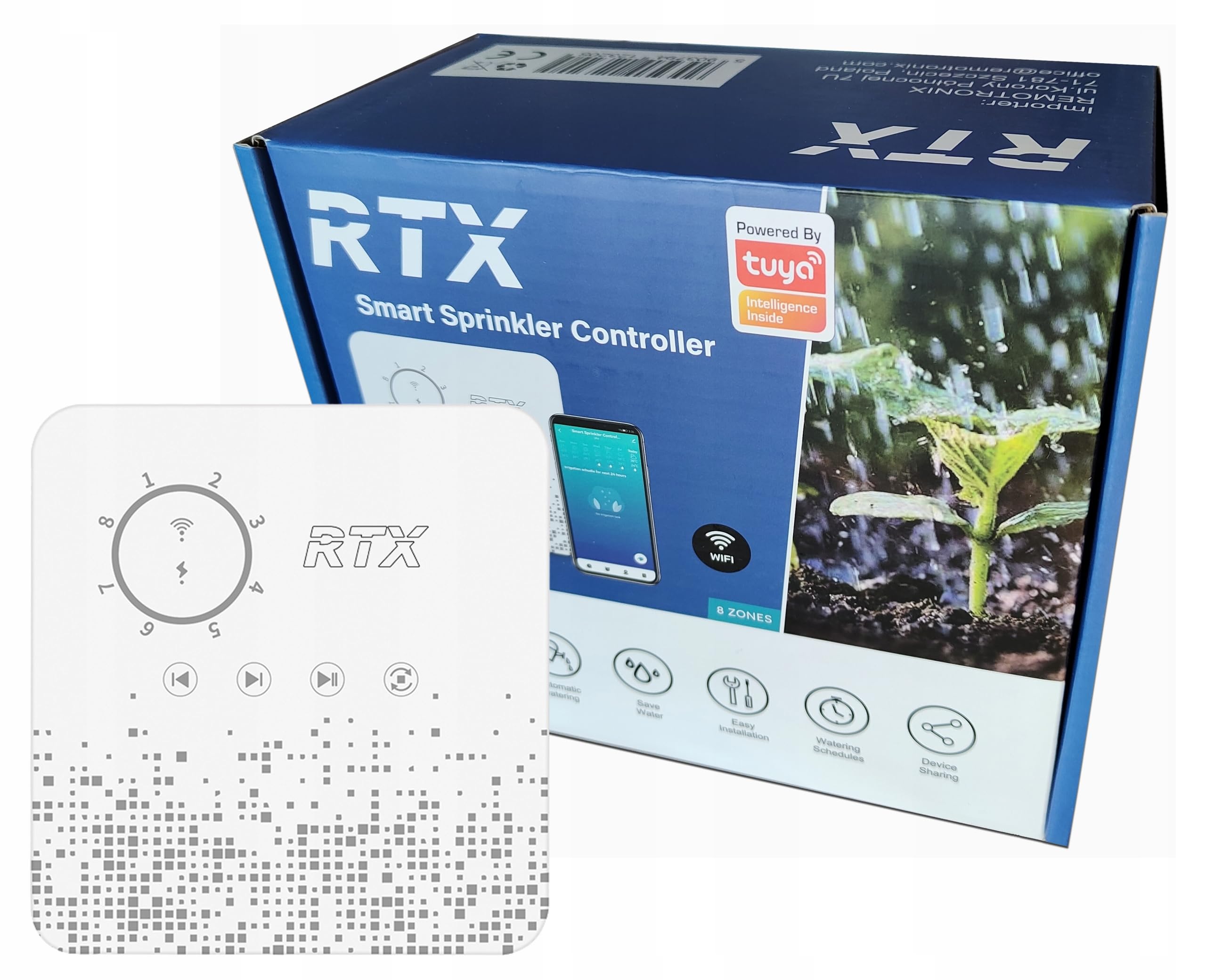 RTX TUYA WiFi 8 stref nawadniania ogrodu