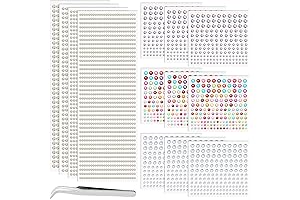 4576 Pcs Face & Hair Rhinestone Stickers Self-Adhesive Bling Jewels Gems