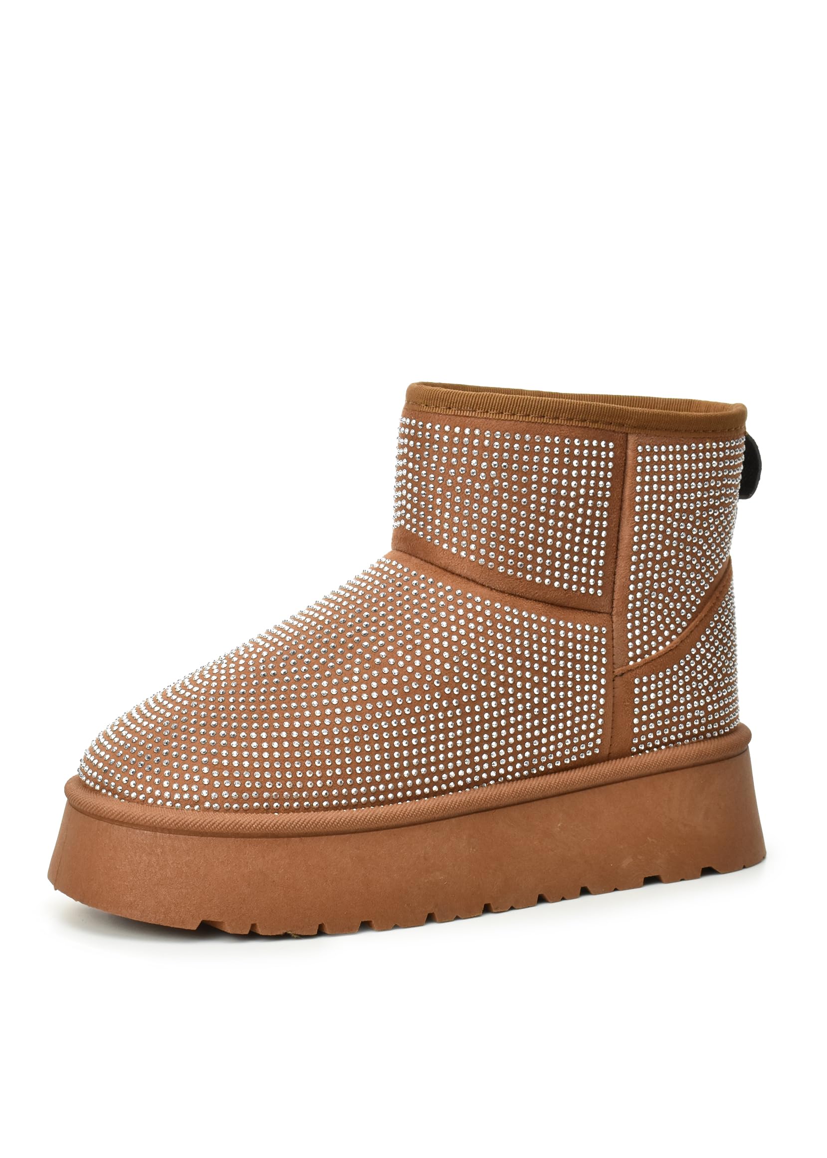 CLOUDAIR Womens Ankle Comfort Winter Boots with plush faux Fur Stylish studded design Durable Slip-On trendy Womens Winter