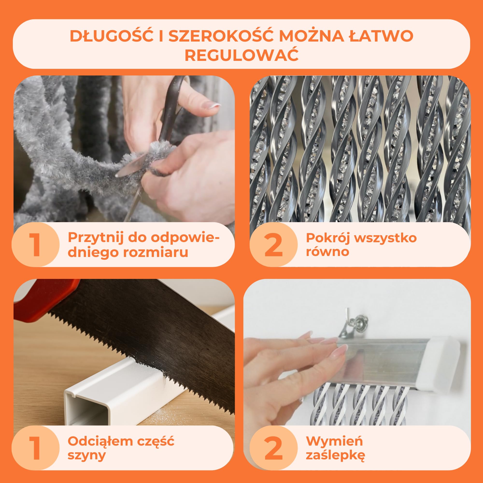 Trente zasłona przeciw owadom – różne rozmiary i kolory, siatka na drzwi balkonowe, luksusowa ochrona przed insektami, szara moskitiera 140 x 250 cm