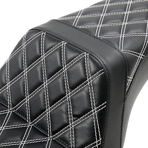 Vista 111 de Asiento de motocicleta para conductor y pasajero, apto para Harley Dyna Wide Glide Low Rider Street Bob Fat Bob FXDF Super Glide Custom FXDC