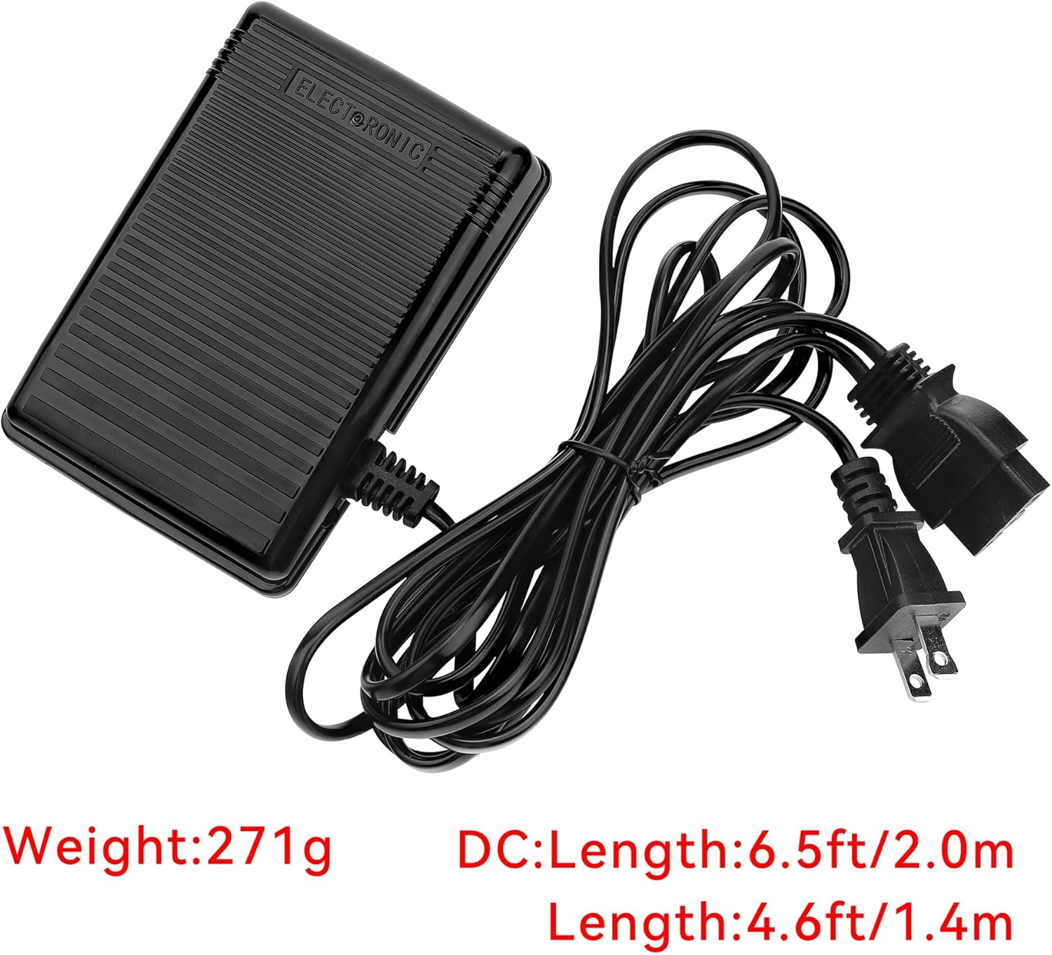 Foot Pedal Power Cord Compatible with Singer Sewing Machine, D Shape Plug Compatible with Singer 4452 4443 4432 4423 4411 44S 5554 5532 5523 5511 160s 150s 140s 130s(359102-001)