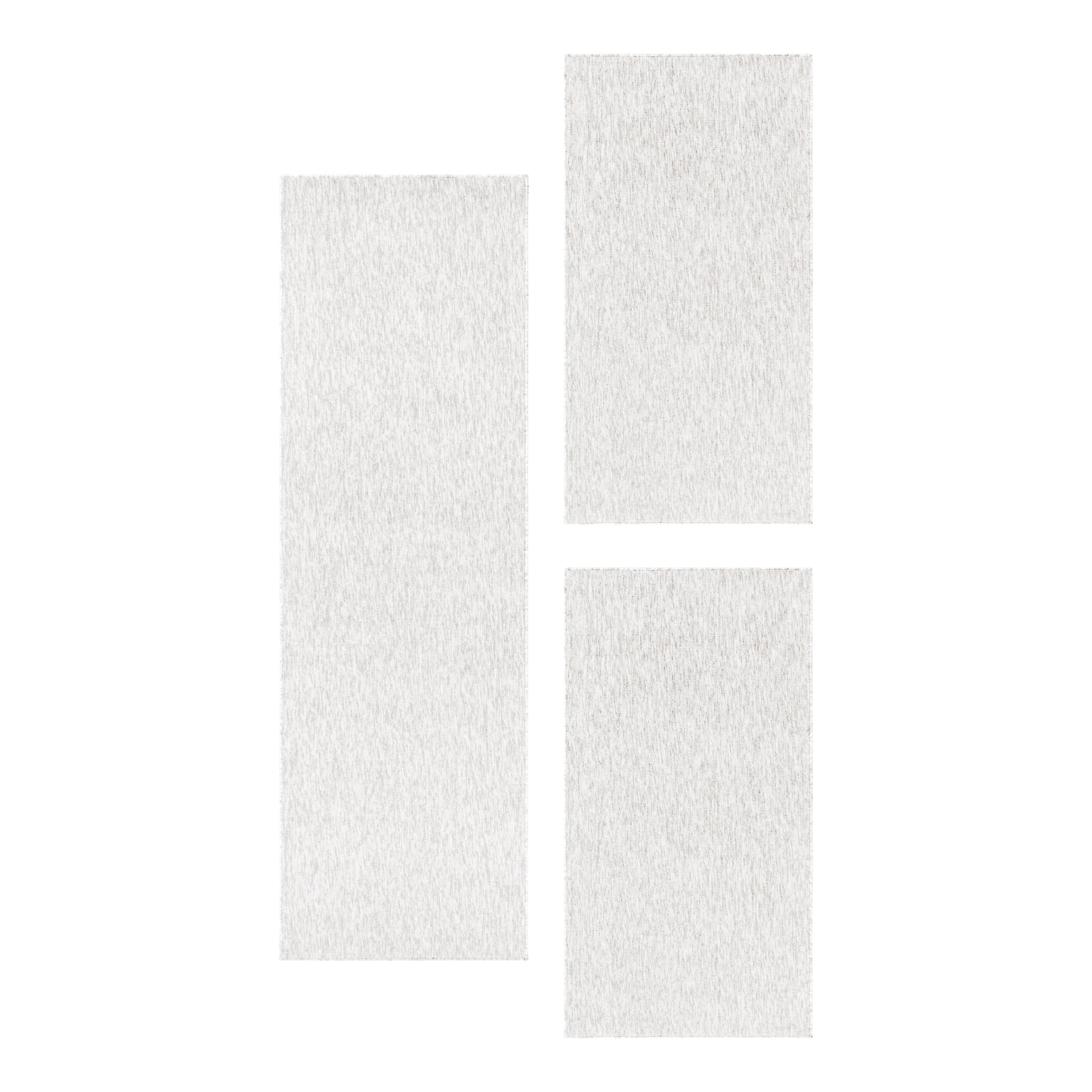 Carpettex Bettumrandung Schlafzimmer 3teilig Kurzflor Teppich Einfarbig Design Creme Bettset:2 mal 80x150 + 1 mal 80x250 - Bettvorleger Schlafzimmer Läufer Set Weicher Bettumrandung Teppich