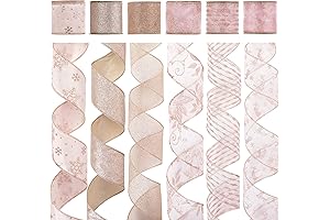 HUIHUANG Premium Rose Gold Christmas Tree Ribbon for Festive Decor