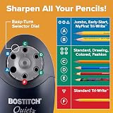 Bostitch Office QuietSharp 6 Electric Pencil Sharpener, Heavy Duty Classroom Sharpener, Size Selector with 6 Different Sizes, For Colored & Graphite Pencils, Black – view 3