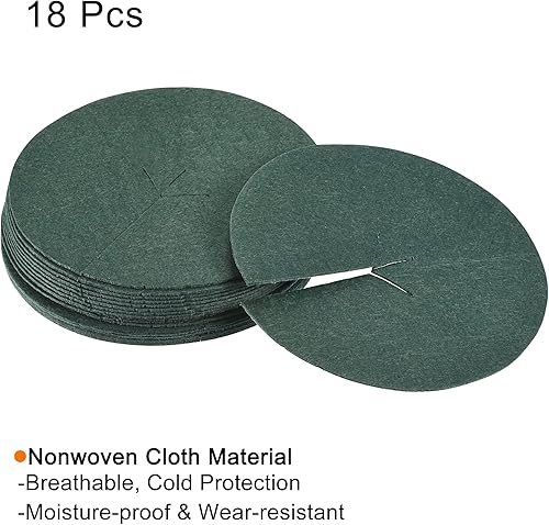Miniatura 3 de PATIKIL Anillo de mantillo de diámetro exterior de 5.4 pulgadas, paquete de 18 alfombrillas redondas de tela no tejida, cubierta de protección de