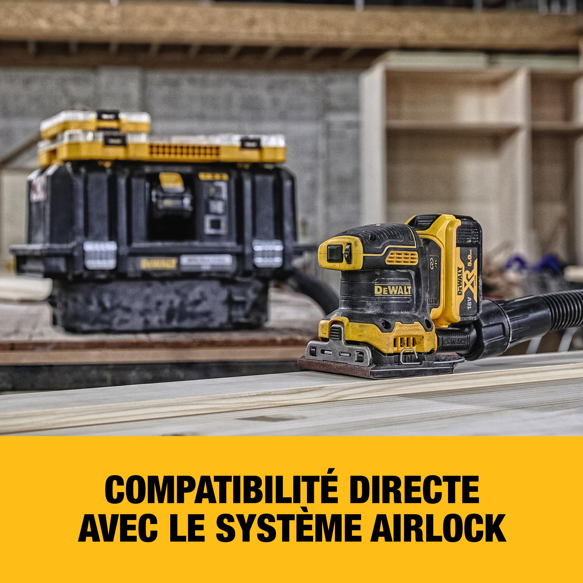 DEWALT Ponceuse 1/4 de Feuille - XR 18V - Brushless - Sans Batterie Ni Chargeur - En Coffret TSTAK Argenté, DCW200NT-XJ