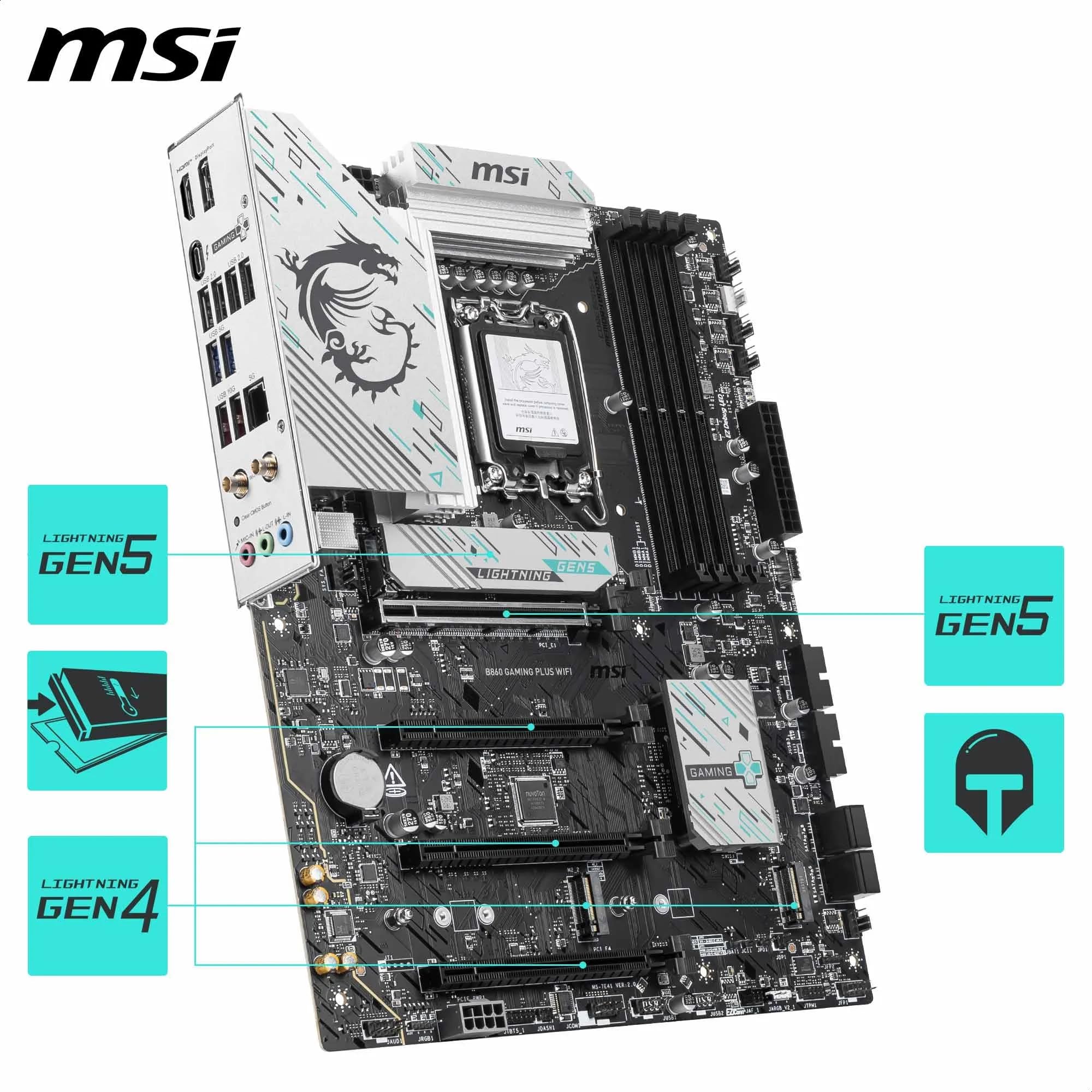 【ほぼ新品】MSI B860M GAMING PLUS WiFi MSI B860M Gaming Plus WiFi Motherboard, mATX - Supports