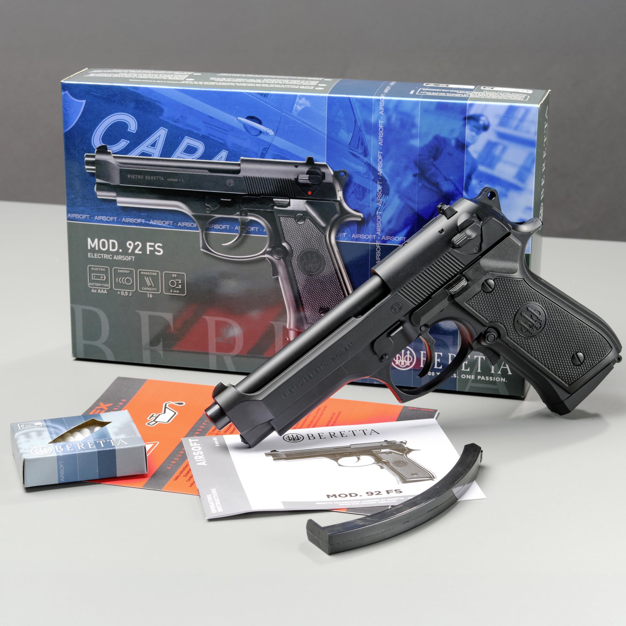 BERETTA Softair 92 FS 0.5 Joule, Unisex, Nero, Taglia Unica
