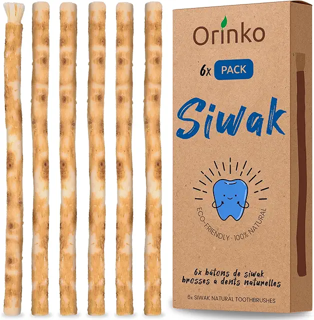 Miswak Natural - Palo de Dientes Ecológico para Blanqueamiento Dental - Pack de 6