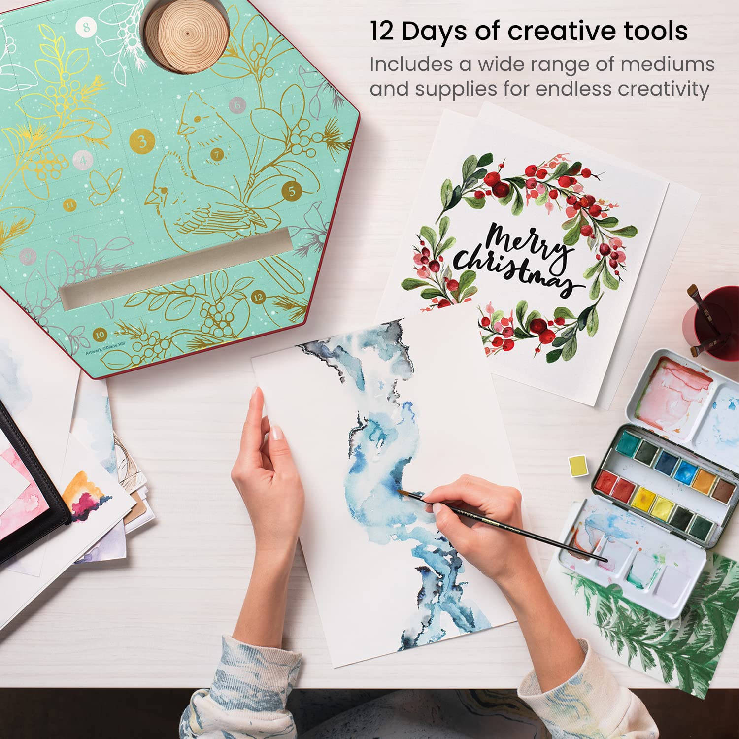 Amazon.com: Arteza Christmas Advent Calendar 2022 – 12-Day Christmas  Countdown Calendar – 16 Artistic Gifts Including Art Supplies, Tips, & Art  Challenges – Festive Holiday Decor Designed by Diane Hill : Home & Kitchen