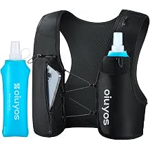 Running Vest for Women Men - Adjustable Chest Straps Running Hydration Vest with 500ml Soft Flask &amp; Phone Holder - Lightweight Reflective Hydration Backpack for Runner Marathon Essentials
