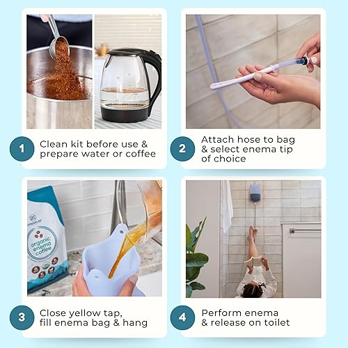 Miniatura 7 de PREMIUM Enema juego de bolsa de silicona transparente para enema con llave de paso de precisión válvula de retención manguera larga de silicona 3