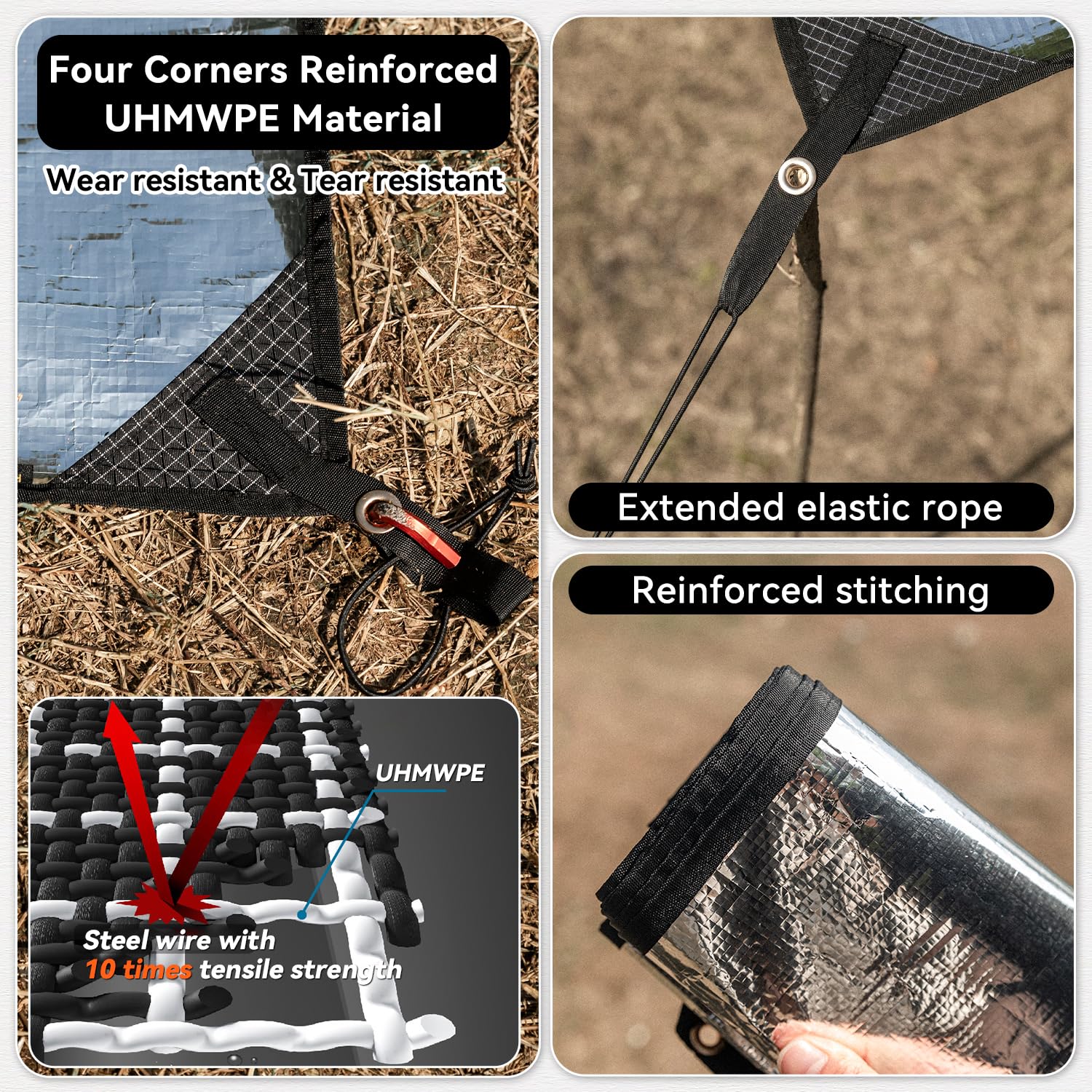 HIKEMAN Alfombra reflectante de aluminio para camping, aislante ultraligero de doble cara para dormir al aire libre