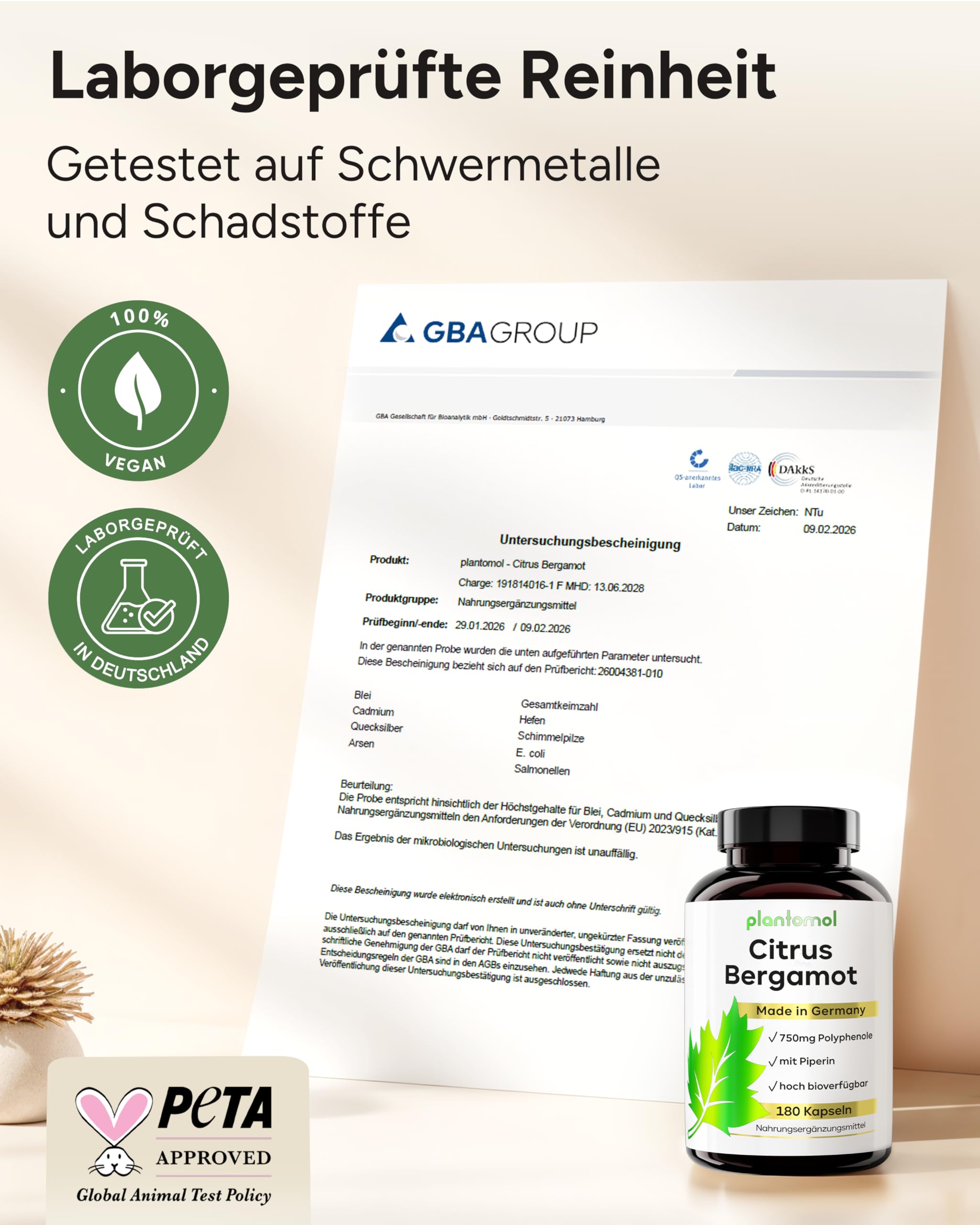 180 Citrus Bergamot Kapseln - 1500mg Extrakt pro Tag (2 Kaps.) mit 50% Polyphenole - Bergamotte Kapseln - 3 Monatsvorrat