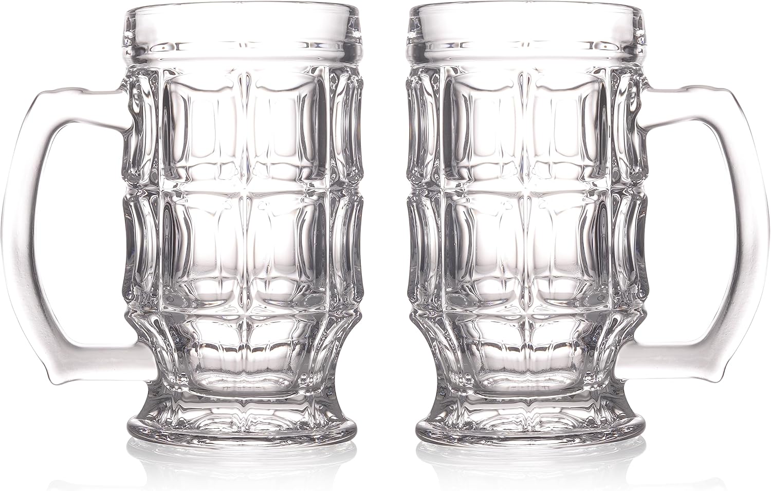 BothEarn 1 Pint Dimpled Beer Mug Set of 2 Heavy British