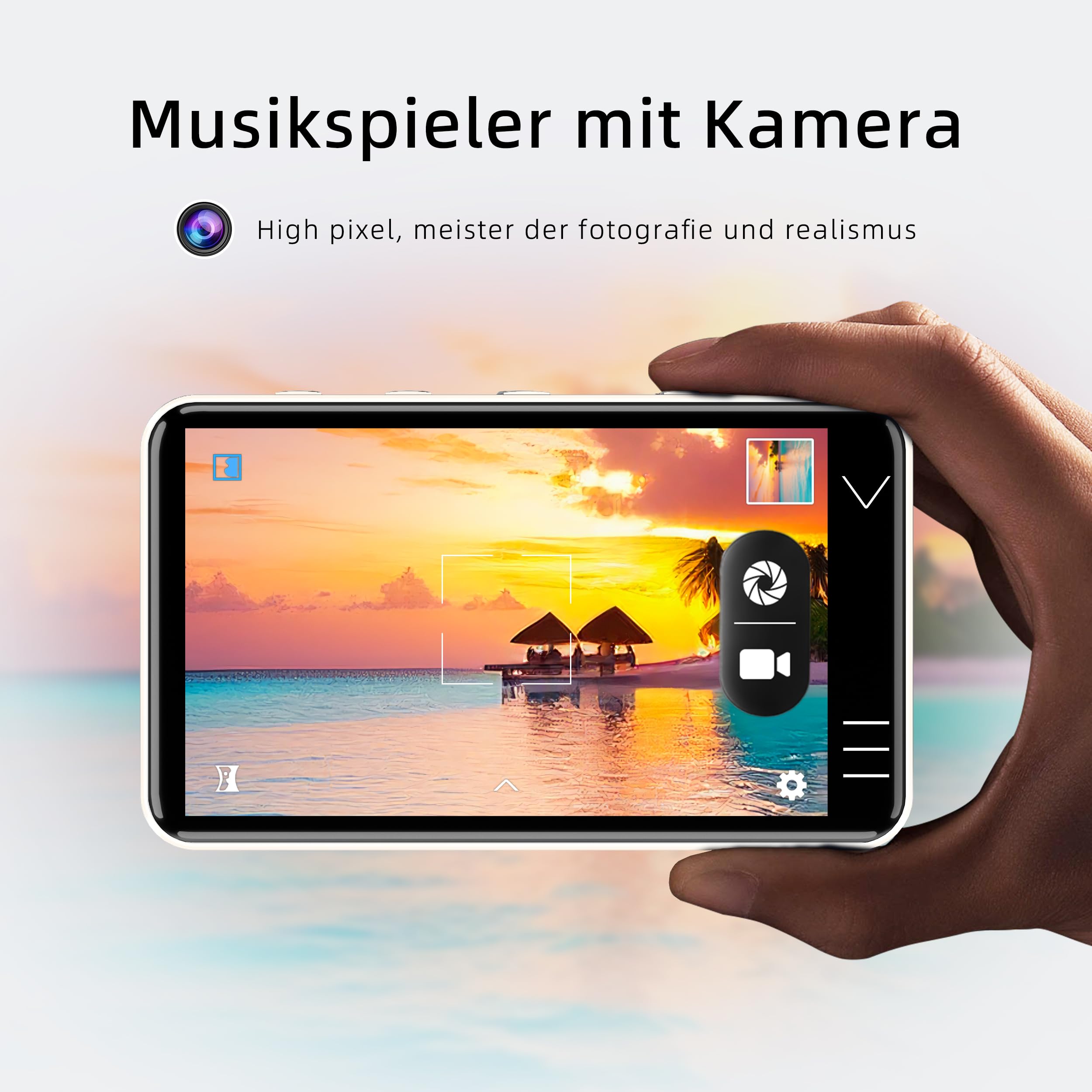 HIFI WALKER G7 Lettore MP3 Bluetooth e WiFi con Android 13, 144GB, 3GB RAM, Schermo Touch HD da 4", Lettore MP3/MP4 con Altoparlante, Fotocamera e Controllo Parentale (Bianco)