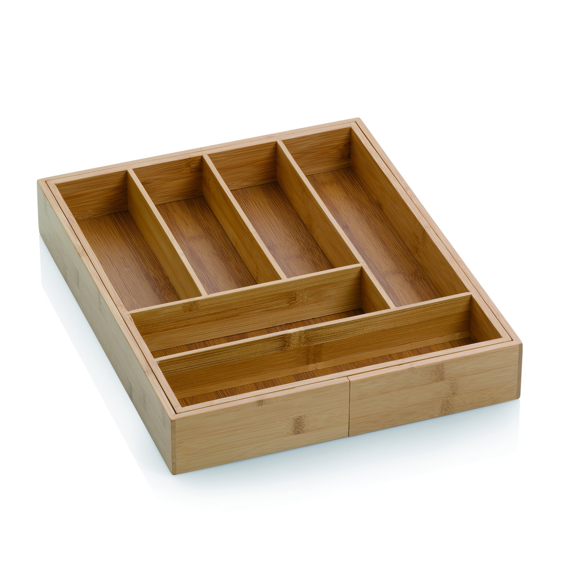 kela bamboo cutlery tray for drawers 35, 58 x 43 x 6.5 cm, extendable, drawer insert with 6 or 8 compartments, KALMA - Image 2