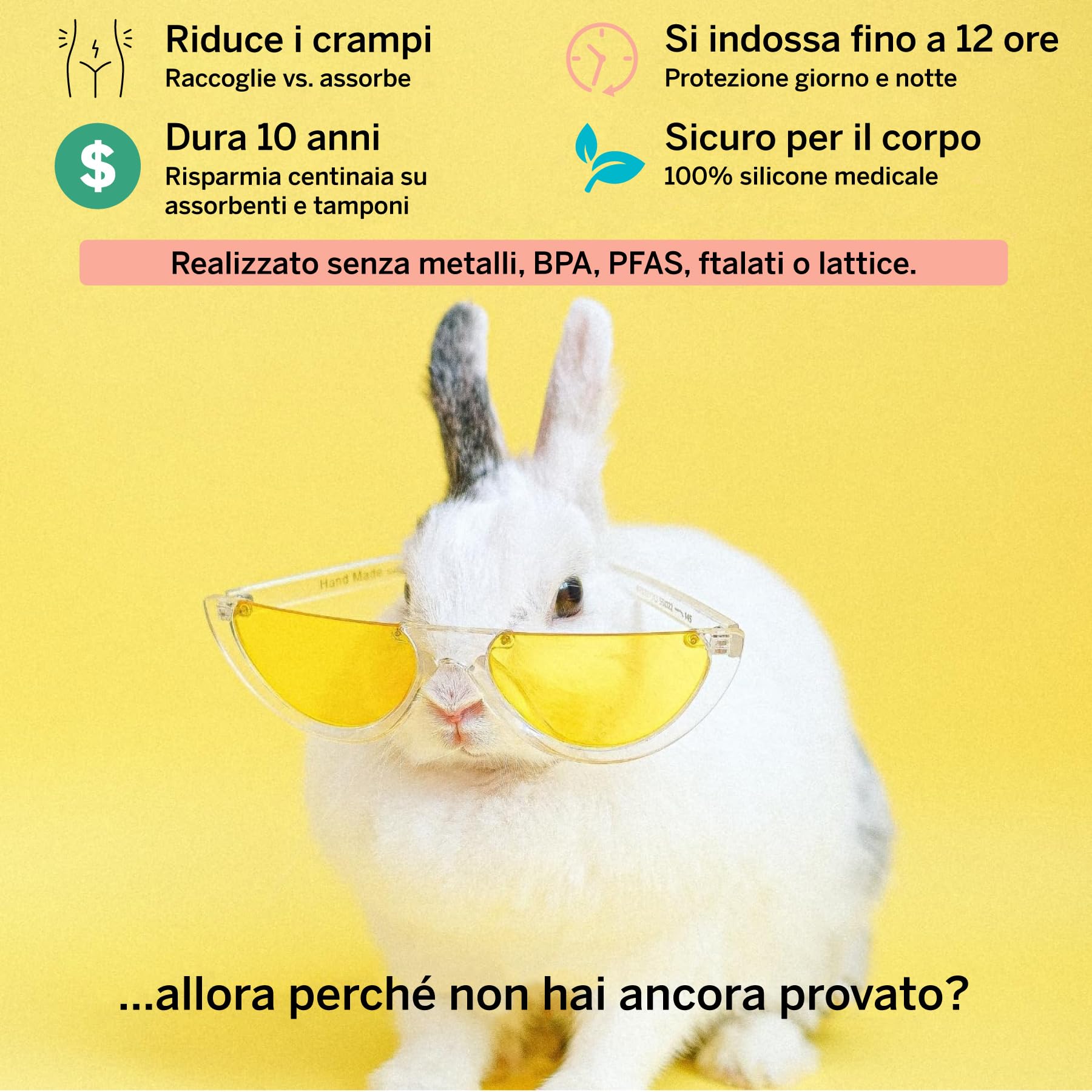 Pixie Cup - Coppetta Mestruale Morbida e Sicura Riutilizzabile - Silicone 100% di Grado Medico - Comprane Una, Ne Doniamo Una (Piccolo)