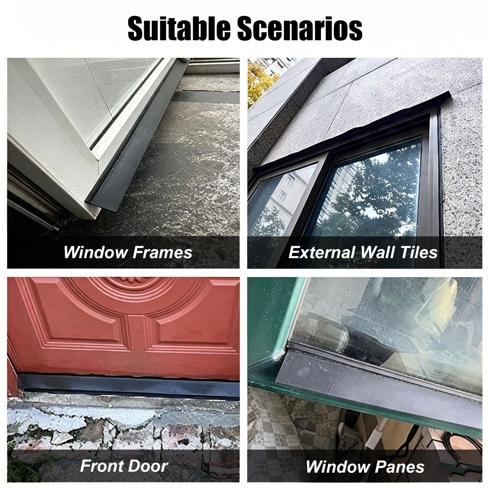 Vierteaguas Muro Exterior Borde de Goteo de La Puerta | Deflector de Lluvia para Ventanas Exteriores Autoadhesivo, Tira Barrera pe Agua Recortable para Alféizares de Voladizos