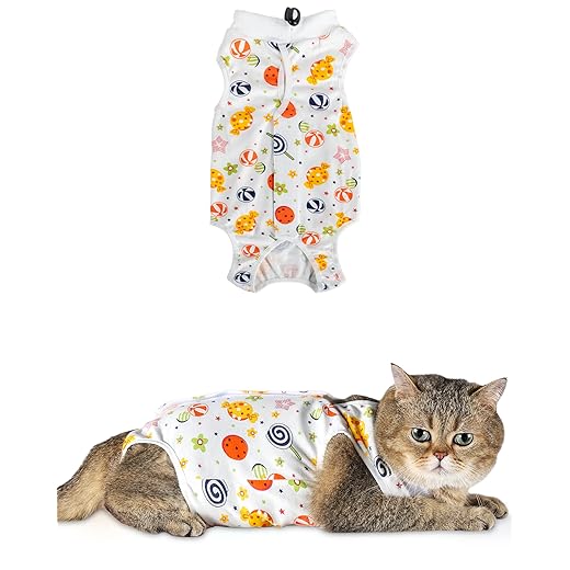 ANWA Cat Recovery Suit - Breathable Cat Onesie for Cats After Surgery Female, Kitten Surgery Recovery Suit Female Abdominal Wounds