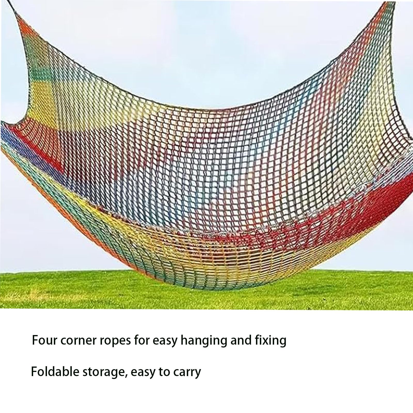 Playground Safety Net d'escalade De Cargaison Filet pour Les Enfants,Net d'escalade à Arrière-Cour Multicolores,Accessoires De Cabane dans Les Arbres (Multicolore, 1x2m)