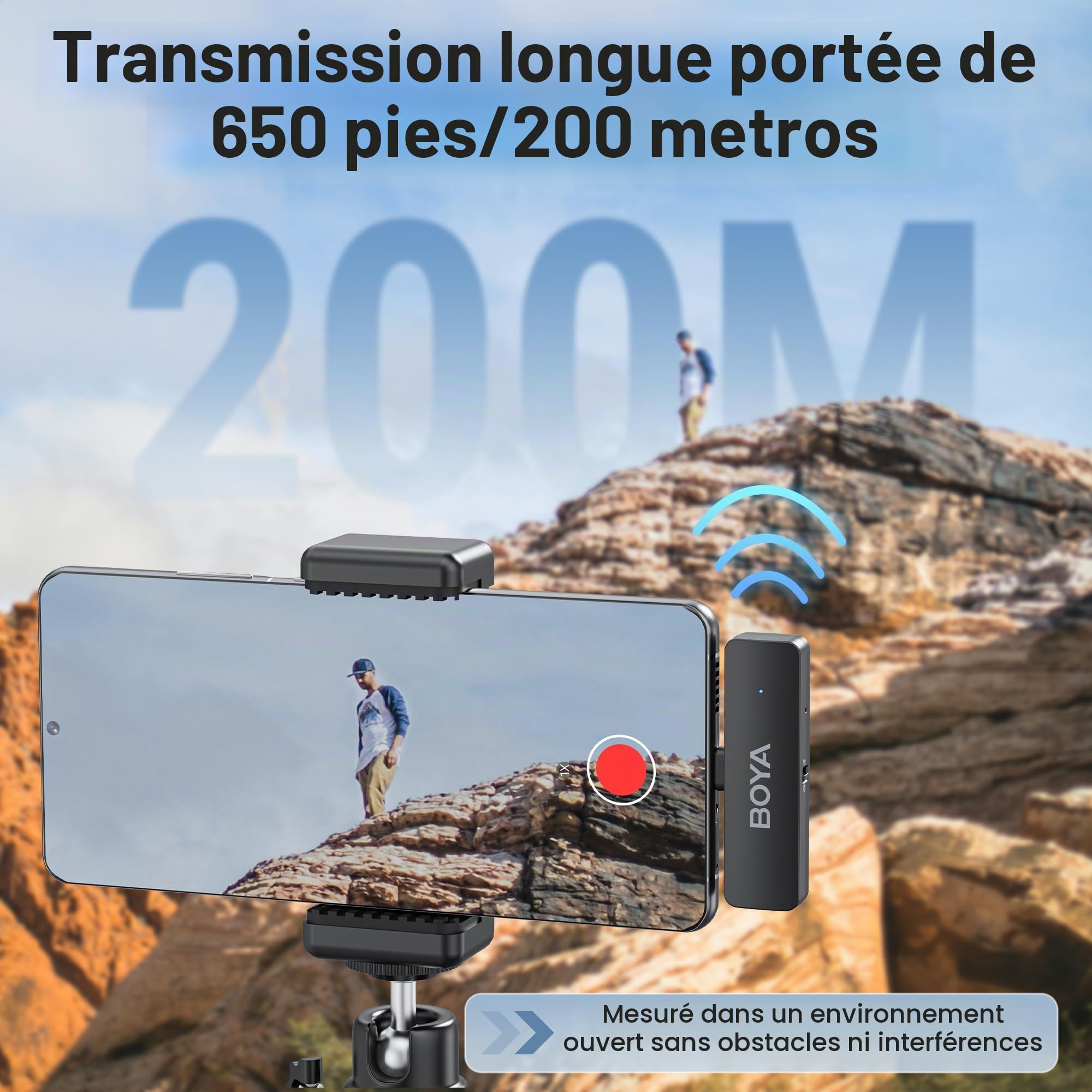 Boya BY-V4U Microphone sans Fil pour iPhone 15 Android Type C Smartphone Wireless Lapel Mic pour vidéo Podcast Interview Streaming Vlog Youtube