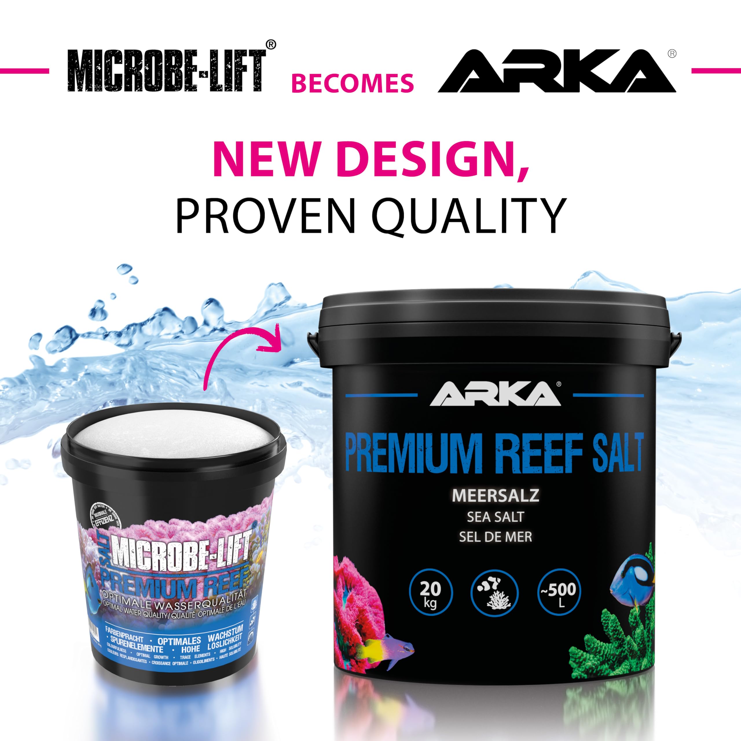 Sale marino 10  kg – ARKA Premium Reef Salt – sale sintetico per acquario marino – stimola la crescita dei coralli e i colori – si scioglie rapidamente, senza fosfati – parametri stabili
