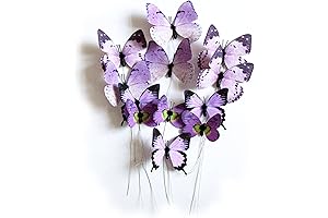 3D Purple Butterfly Decoration Stakes