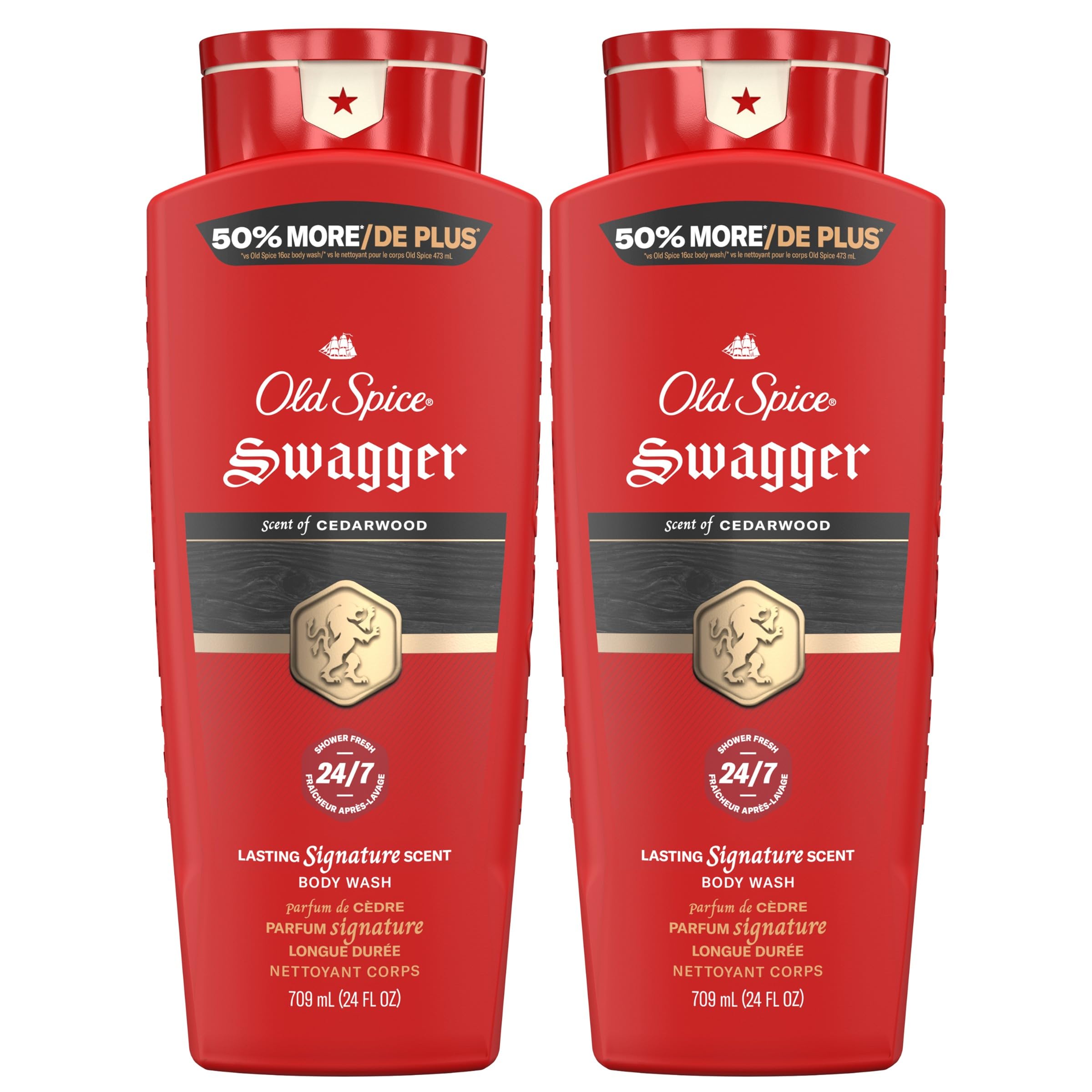 Old Spice Refreshing Body Wash for Men 3X Defense 24 7 Shower Fresh with Long Lasting Scent Red