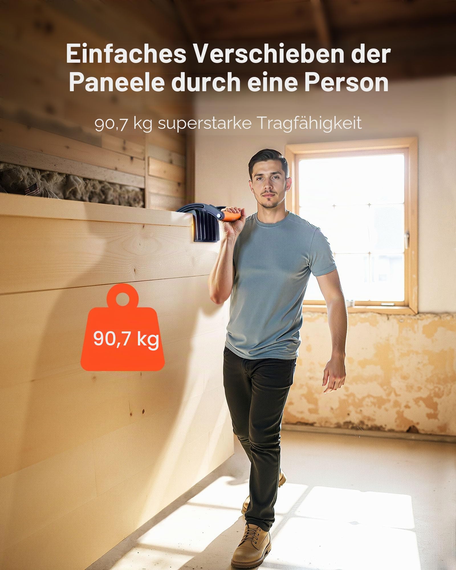 VEVOR Sperrholzträger, 90,7 kg Einzelklemmenkapazität, 2er-Pack Trockenbau-Tragewerkzeug für 0-25,4 mm dicke Platten, Plattenträger mit Griffen für Kunststoffplatten, Sperrholz, Trockenbau