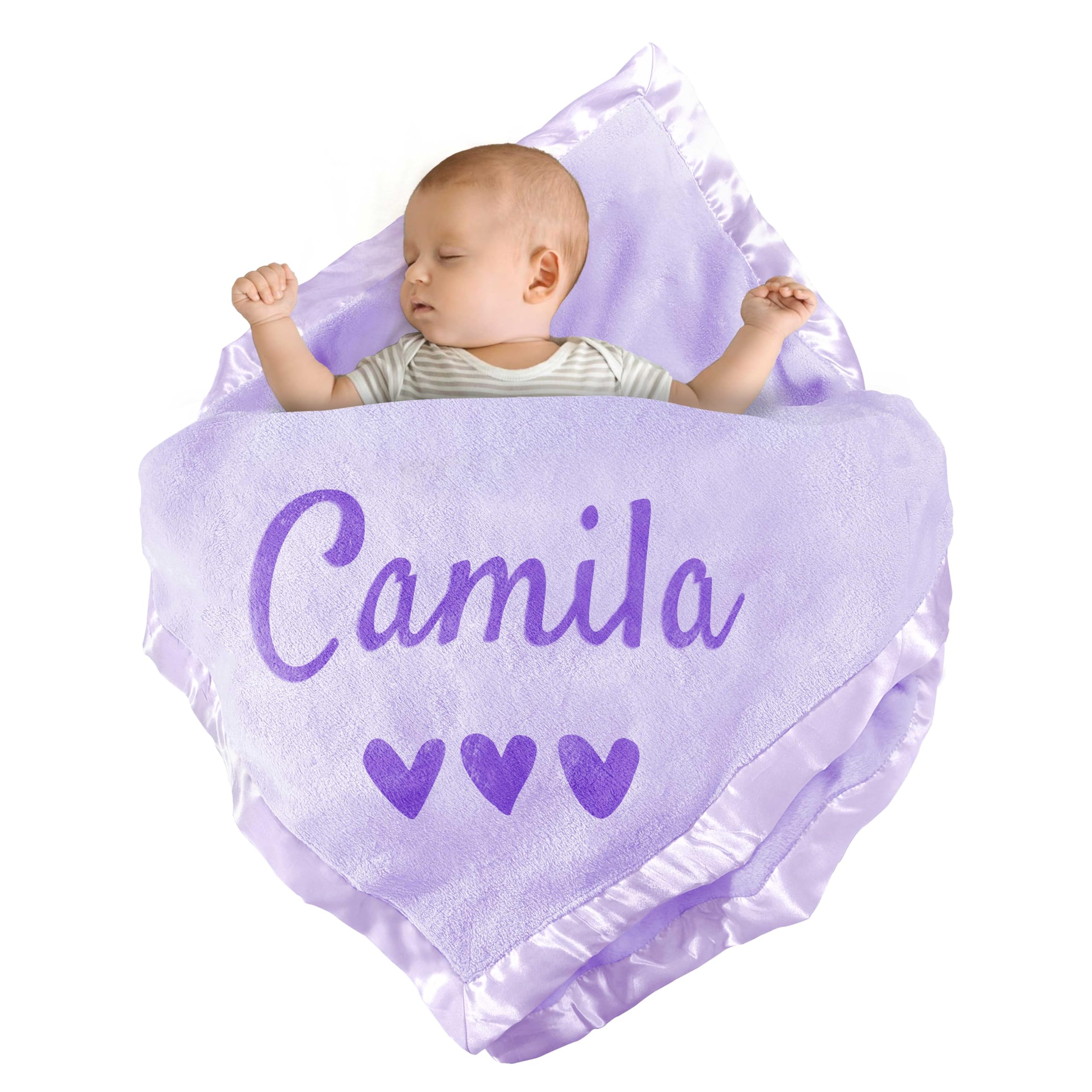 DayOfShe Personalized Baby Blankets with Name as Newborn Baby Shower Essentials Gifts Custom Baby Name Blankets for Christmas Baby Boys Girls Gifts