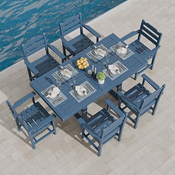 K Knowbody 7-Piece Outdoor Patio Dining Table and Chairs Set, Seats 6