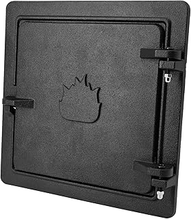 Criditpid 8 by 8 Inch Fireplace Cast Iron Chimney Clean Out Door, Prepared with Flanged Frame, Wood Stove Door, Replacement Ash Dump Door for US Stove Company Natural Organic Chime Clean Out Door.