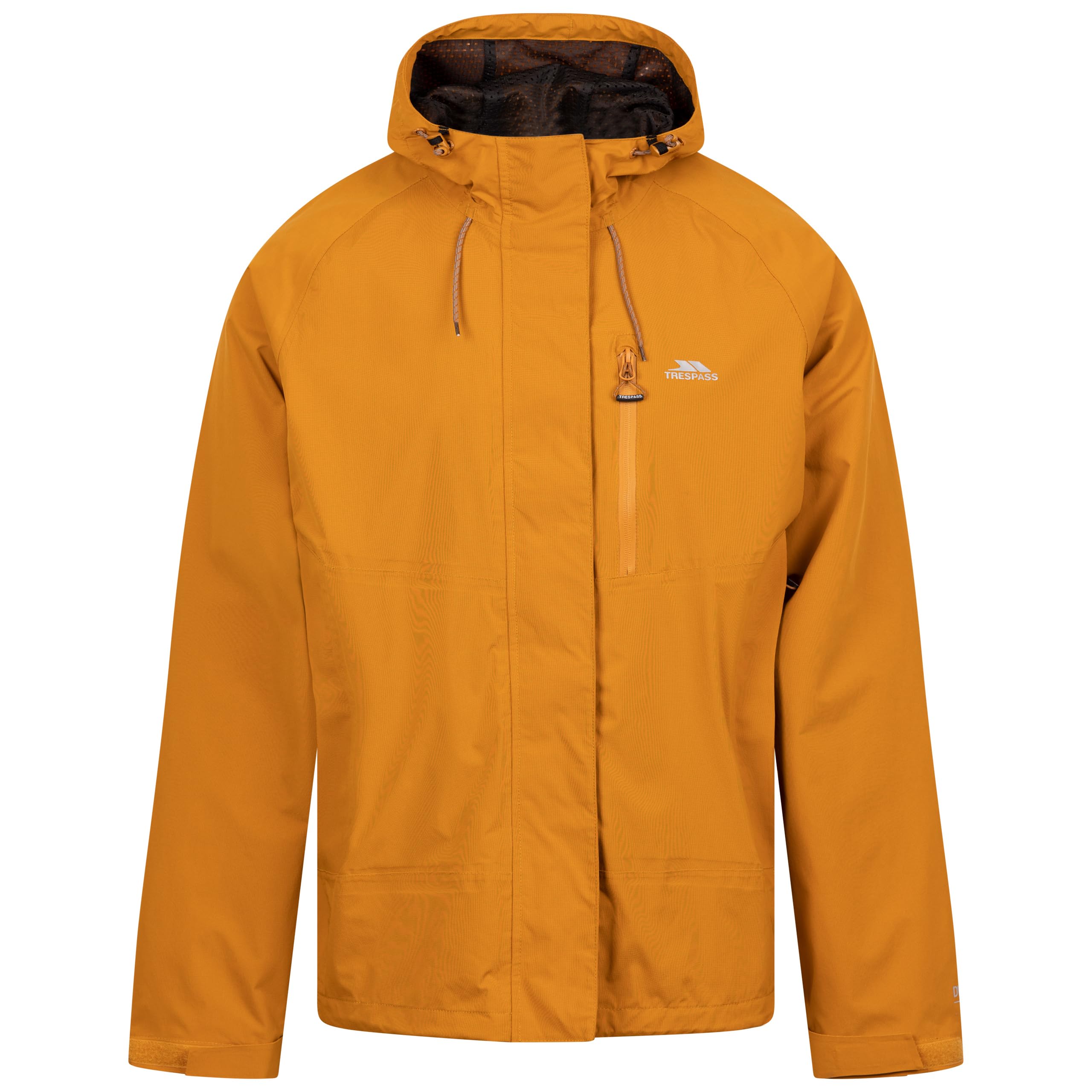 Trespass Men's Ginger Jacket Fallahill - Waterproof, Adjustable Hood, Storm Flap, 3 Zip Pockets, Hem Drawcord, Adjustable Cuffs, Inner Pocket, Mesh Lining