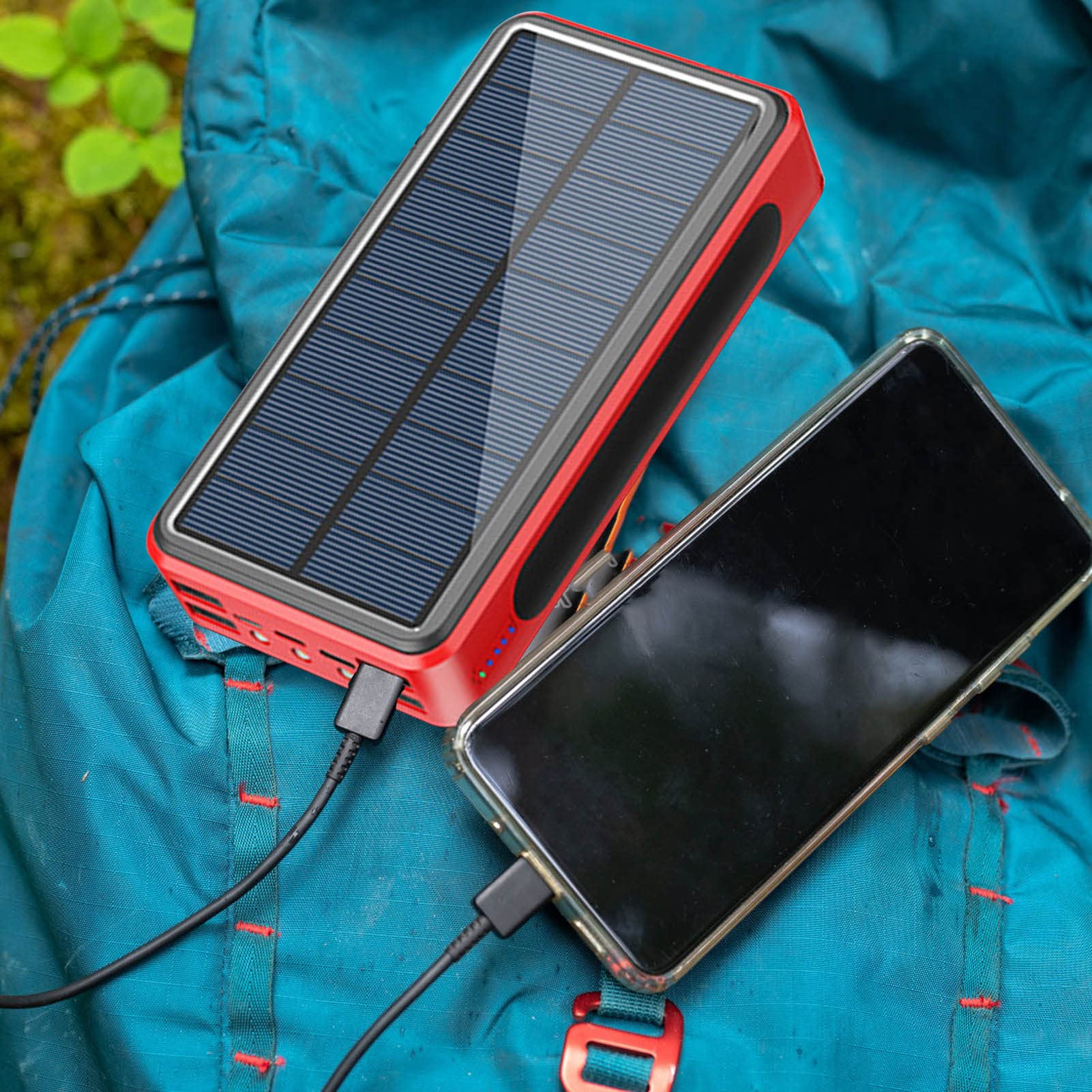 Chargeur Camping - Chargeur téléphone Solaire léger avec Panneau Solaire - Chargeur Solaire Haute capacité pour téléph, tablettes, randonnée, Camping