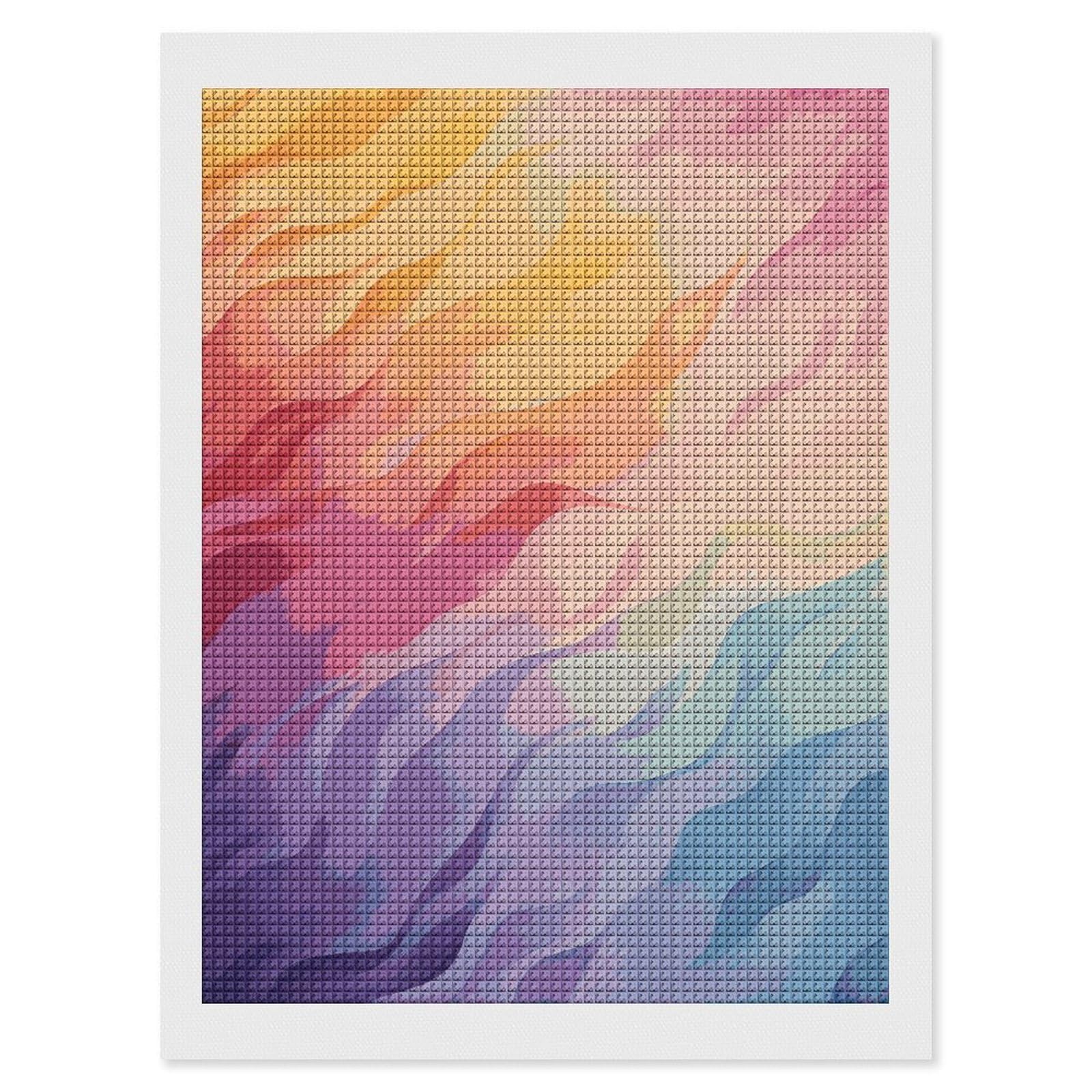 FodPand Rainbow 5D Diamond Painting Kits for Adults Beginners Full Drill Square Diamond Dots Pictures Gem Art Supplies for Home Wall Room Decoration DIY Craft Set Gift 12x16