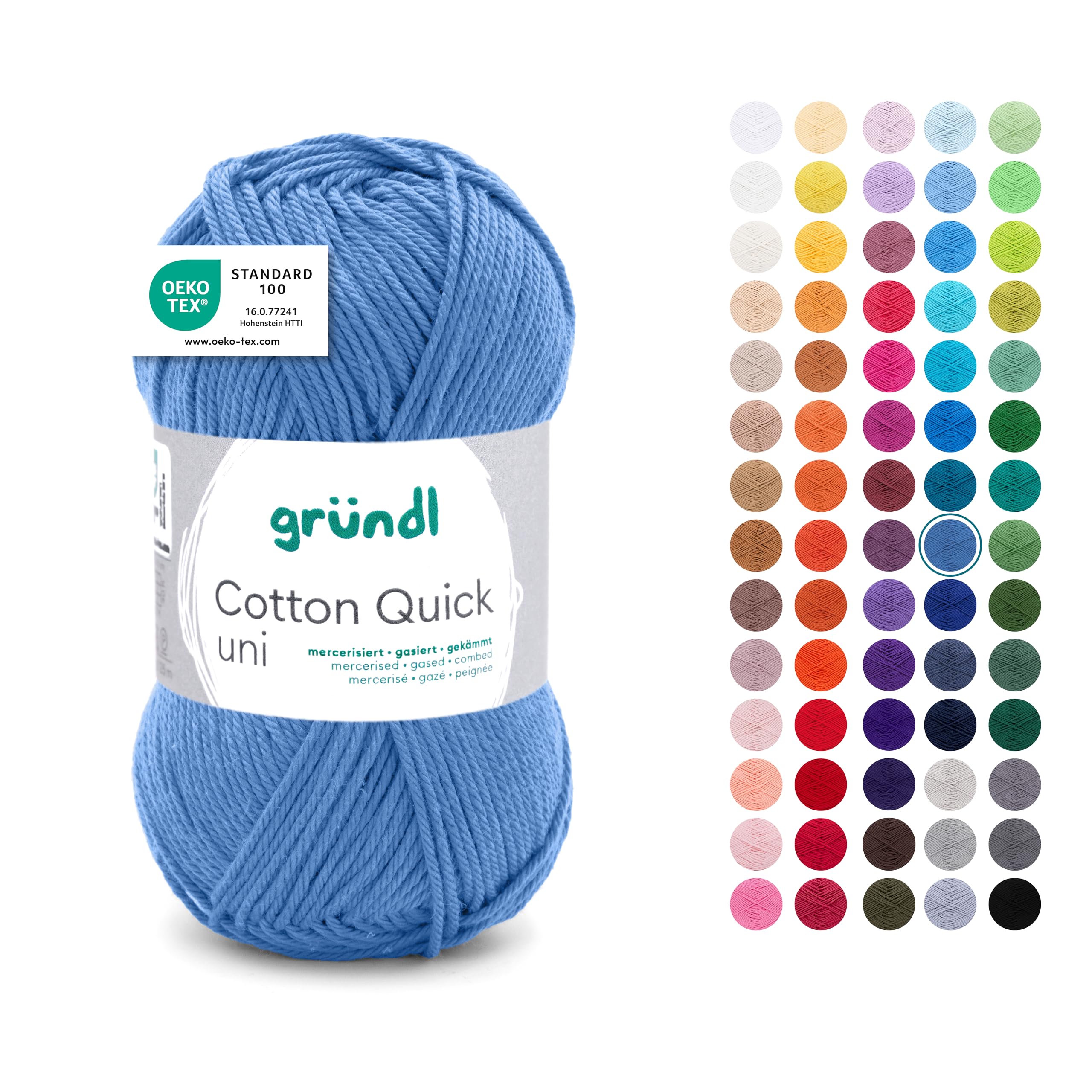 Gründl Wool Cotton Quick Plain Crochet Yarn 1 Ball 50 g Ocean