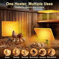 Vista 6 de Placa de cría para pollitos, placa de calor para pollitos de 50 a 158 ℉ con termostato inteligente, calentador de panel de calefacción radiante