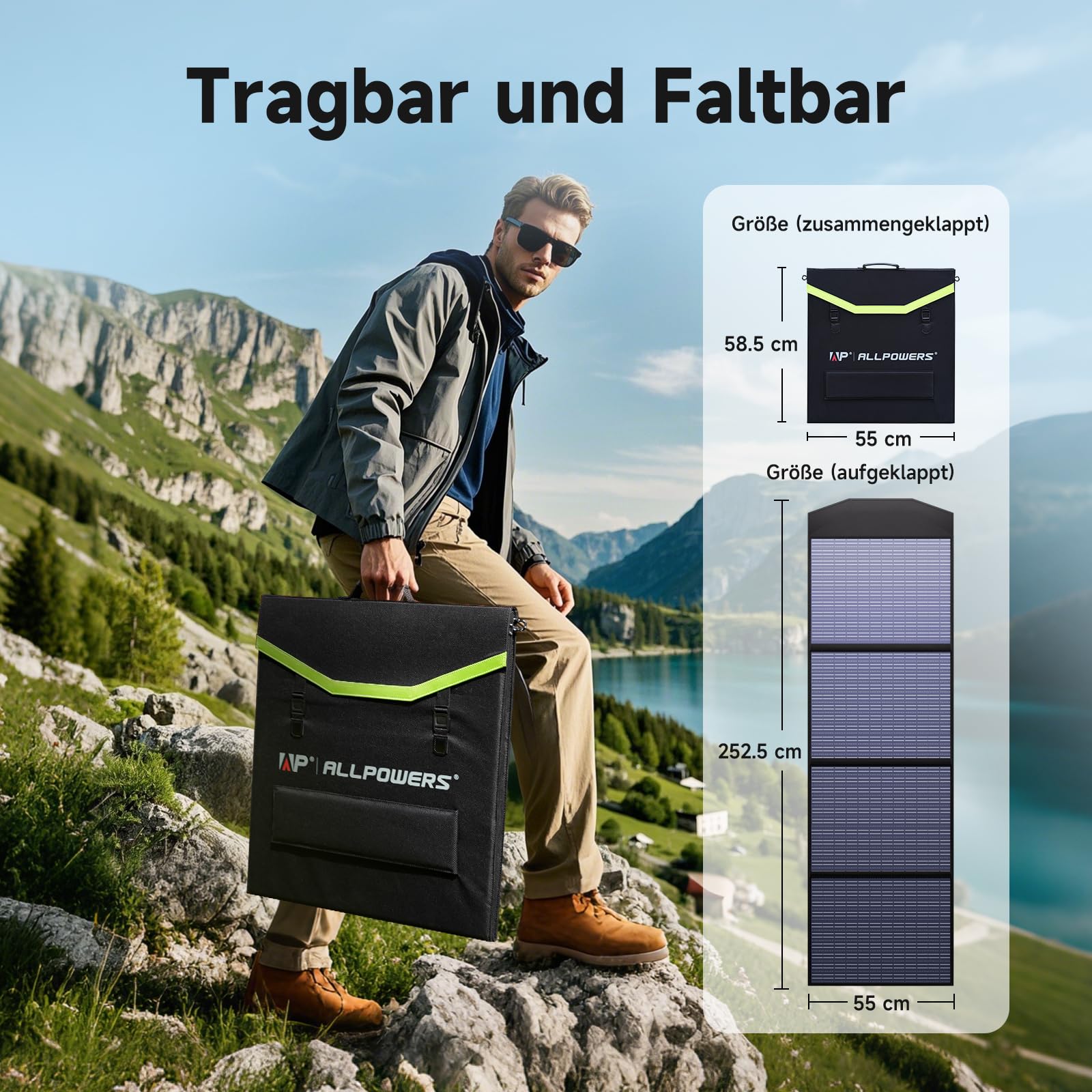 Raddy SP200 Panneau Solaire Pliable 200W Kit de Système Solaire avec