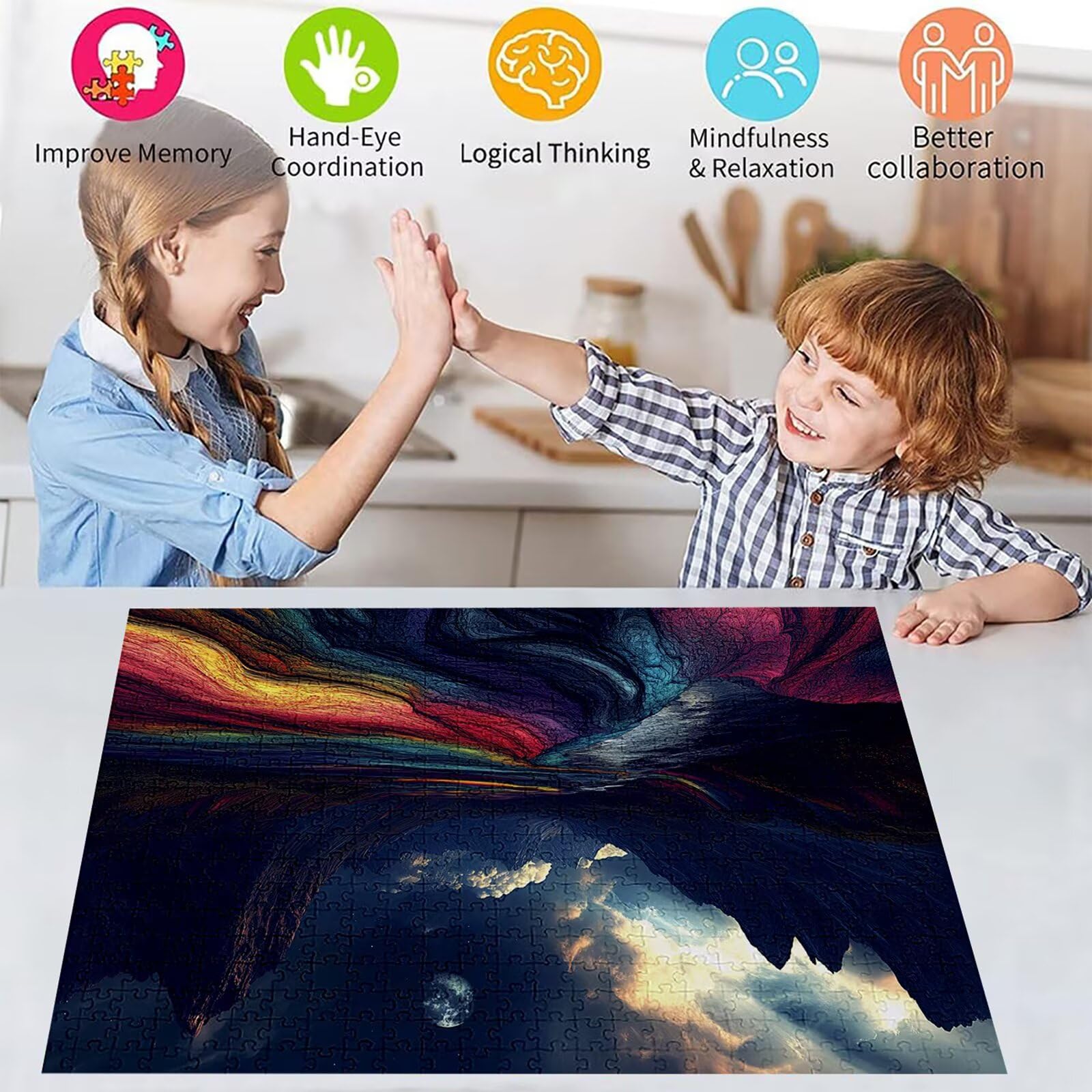 Puzzle 2000 elementów Krajobraz Dorosły Góra 100 x 70 cm Rzemiosło Klasyczne 3D Drewniana układanka do rodzinnych gier aktywności, układanka do samodzielnego wykonania nawet do dekoracji ścian domu